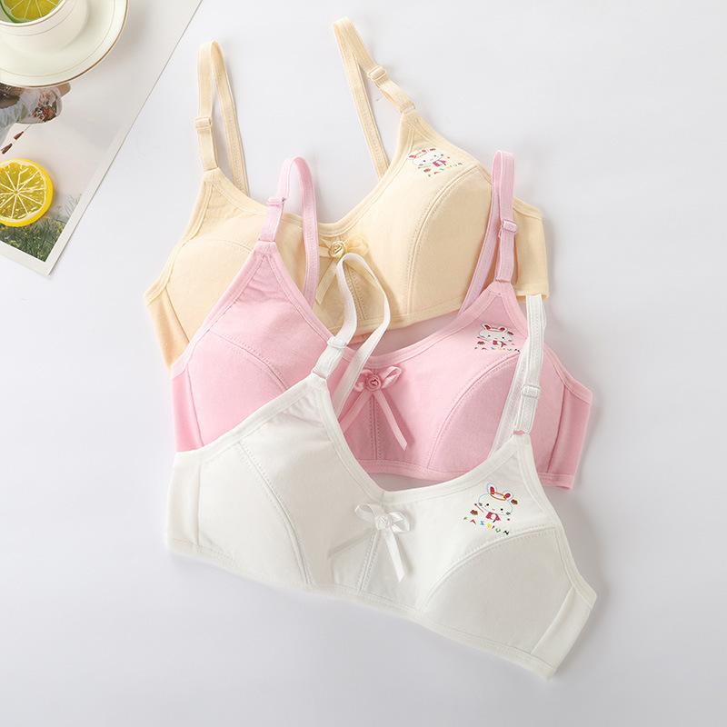 Cotton Girls Bras Cute Cartoon Children Bra Breathable Teenage Girls Brassieres Soft Girl Training Bra Tops Underwear