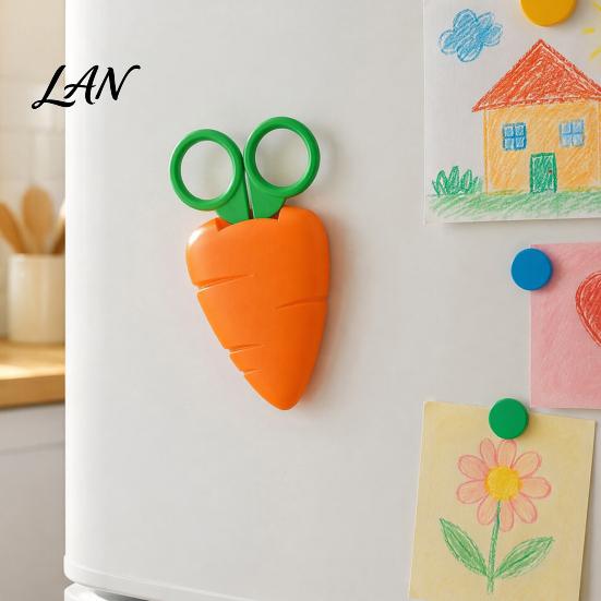 Scissors Refrigerator Magnet Children Safety Paper Cuttings Scissors, Fruit Veggie Kids Craft Decoration, Portable Mini for Students Decorative