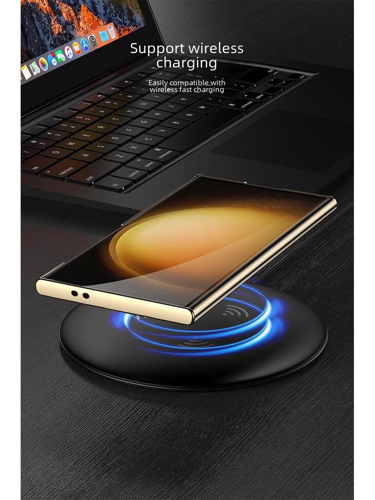 "Ультратонкий гальванизированный кожаный чехол-подставка для Samsung S24 Ultra/Plus - Противоударная защитная накладка"