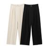 2025 Spring Retro High-Waist Pants: European & American Style with Casual Loose Fit and Metal Buckle Details.
