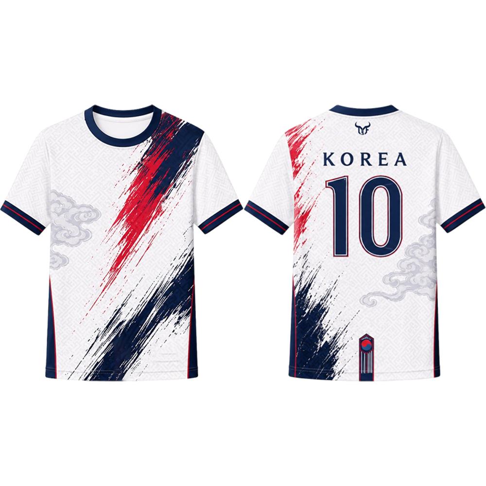 Korean Vintage Cloud Print Soccer Jersey Men's Breathable And Quick Dry Summer Outdoor Sports T-shirt Unisex O-neck Casual Top