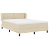 Box Spring Bed with Headboard Cream 160 x 200 cm Fabric