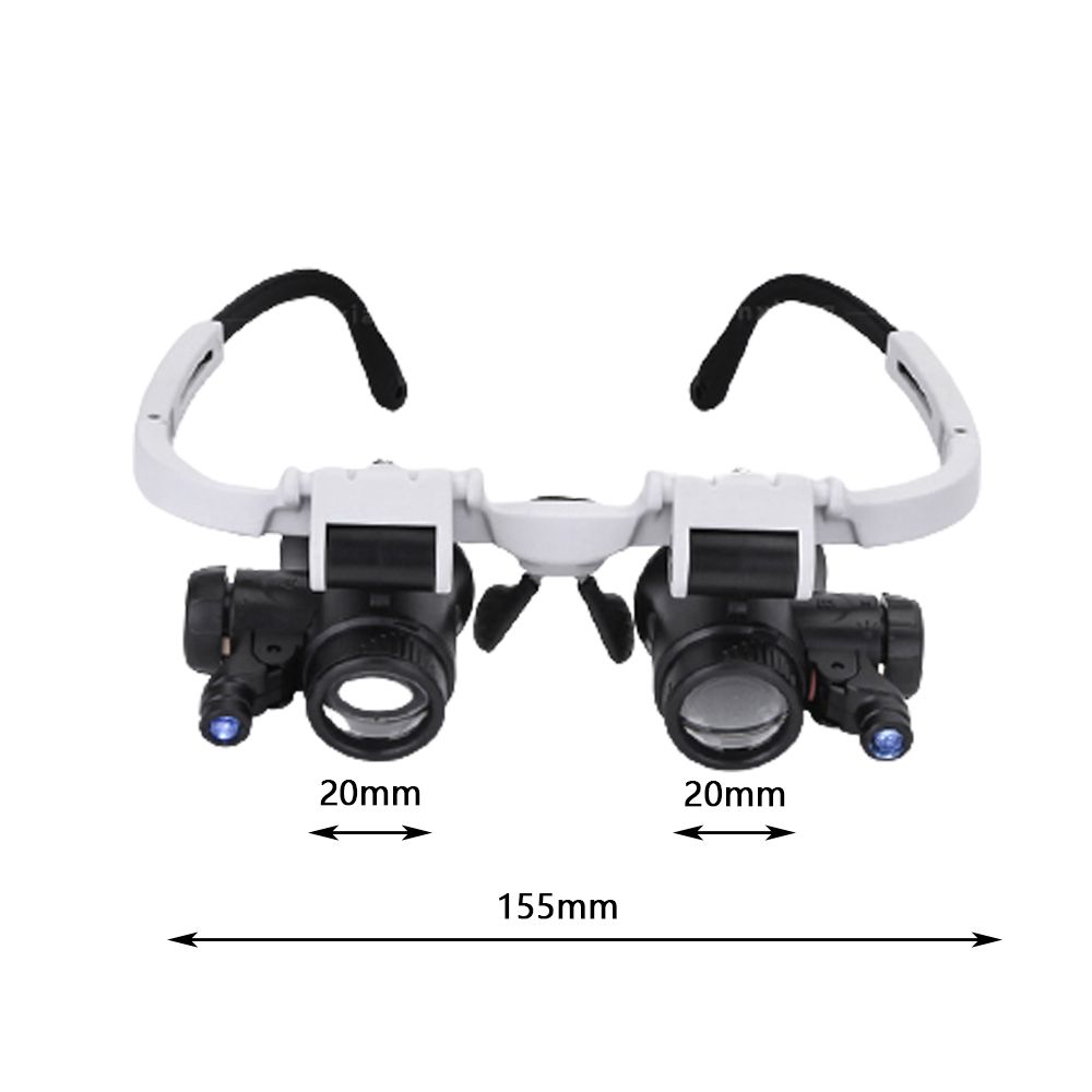Лупа Оптические приборы Увеличительные стекла Ювелирный микроскоп Светодиодная подсветка Ремонт часов Оголовье