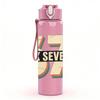 1PC Retro Six Seven Number Badge 750ml Color Plastic Sports Water Bottle Leakproof Flip Straw Lid Suitable for Sports Office Home Use