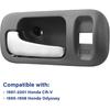 82216 Внутренняя ручка двери переднего водителя для Honda CR-V 1997 1998 1999 2000 2001, Заменяет 72164-S10-A11ZA, Серый корпус с хромированным рычагом