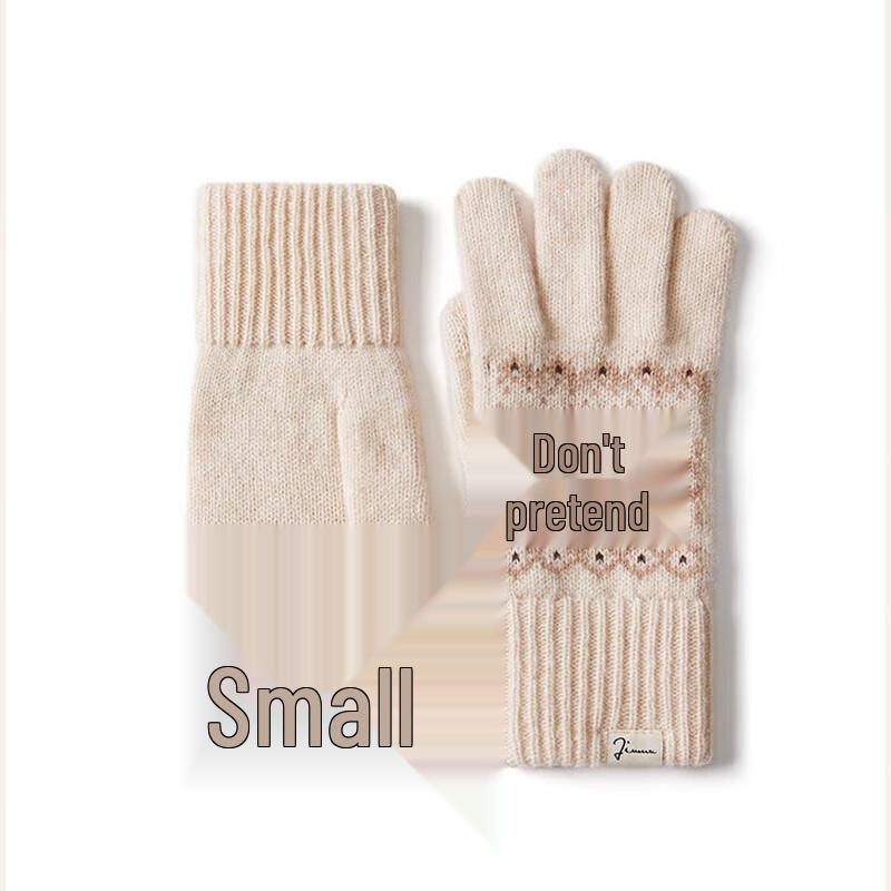 JIUMU Women's Fair Isle Wool Blend Knitted Gloves