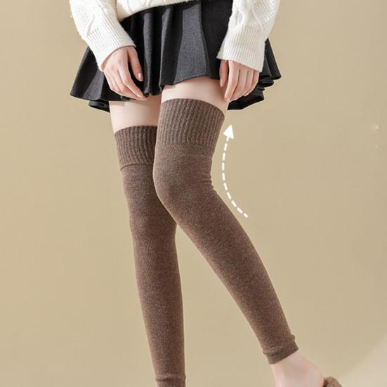 1 пара женских зимних чулок, трикотажные защищающие ноги, теплые, морозостойкие, без пальцев, эластичные, противоскользящие, теплые, мягкие, облегающие, гетры, носки до бедра, чехлы для ног
