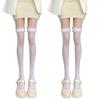 Кружевные носки Rowaica, идеально подходящие для красивых ног, женские кружевные носки выше колена, до колена, (Белый + Белый)