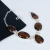 Ожерелье из натурального красного дерева с обсидианом, серебряное ожерелье ручной работы 925 пробы, серебряное ожерелье с обсидианом из красного дерева для жены, ожерелье унисекс в подарок