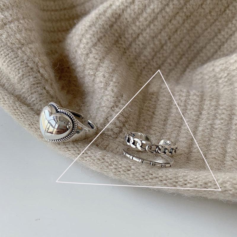 Серебряное кольцо 925 пробы, корейское, геометрический витой плетеный открытый дизайн, женская мода, индивидуальность, простой тренд, ретро, крутые украшения