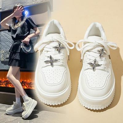 Модная обувь Женские повседневные кроссовки Платформа Женская обувь Теннисные Женские каблуки Толстая подошва Розы Кроссовки Мода 2024 Резина Микрофибра