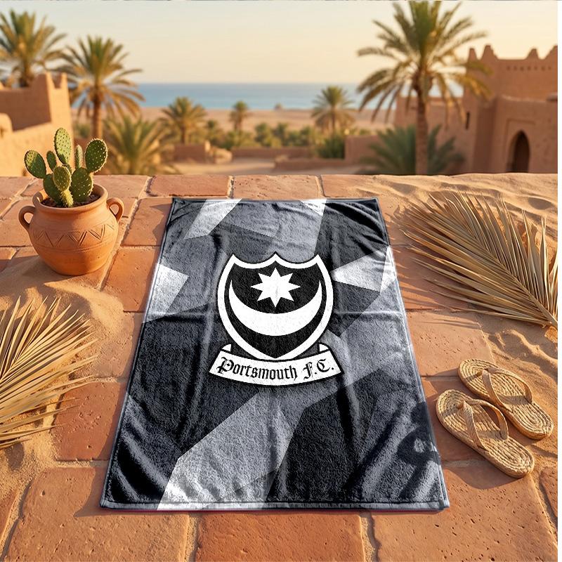 Portsmouth FC Print Microfiber Beach Towel Quick Dry Absorbent Large Towel For Beach Swimming Travel