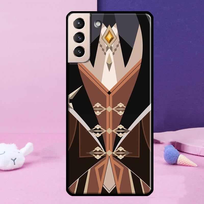 Чехол для телефона Zhongli Genshin Impact для Samsung Galaxy S24 Ultra S25 Ultra S9 S10 S20 S21 S22 Plus S23 S24 FE