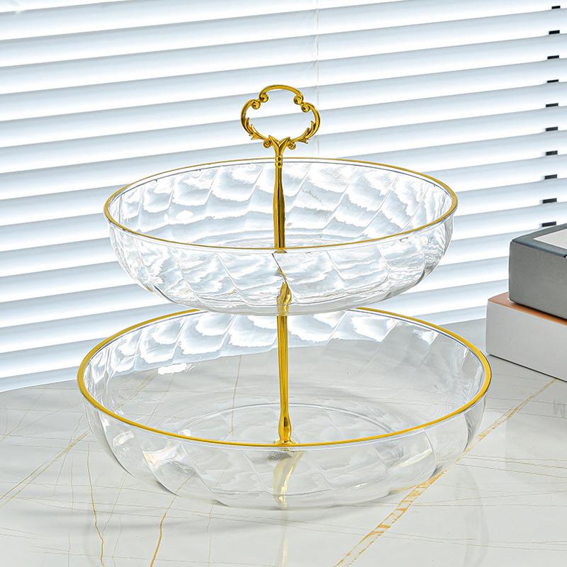 Для подачи еды поднос большой емкости поднос для закусок пластиковая двухслойная фруктовая тарелка