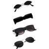 Sheomy Unisex Combo Offer Pack of 4 Shades Glasses Pathan Sunglasses Rectangle Retro Vintage Narrow Women::Men , MKN-283