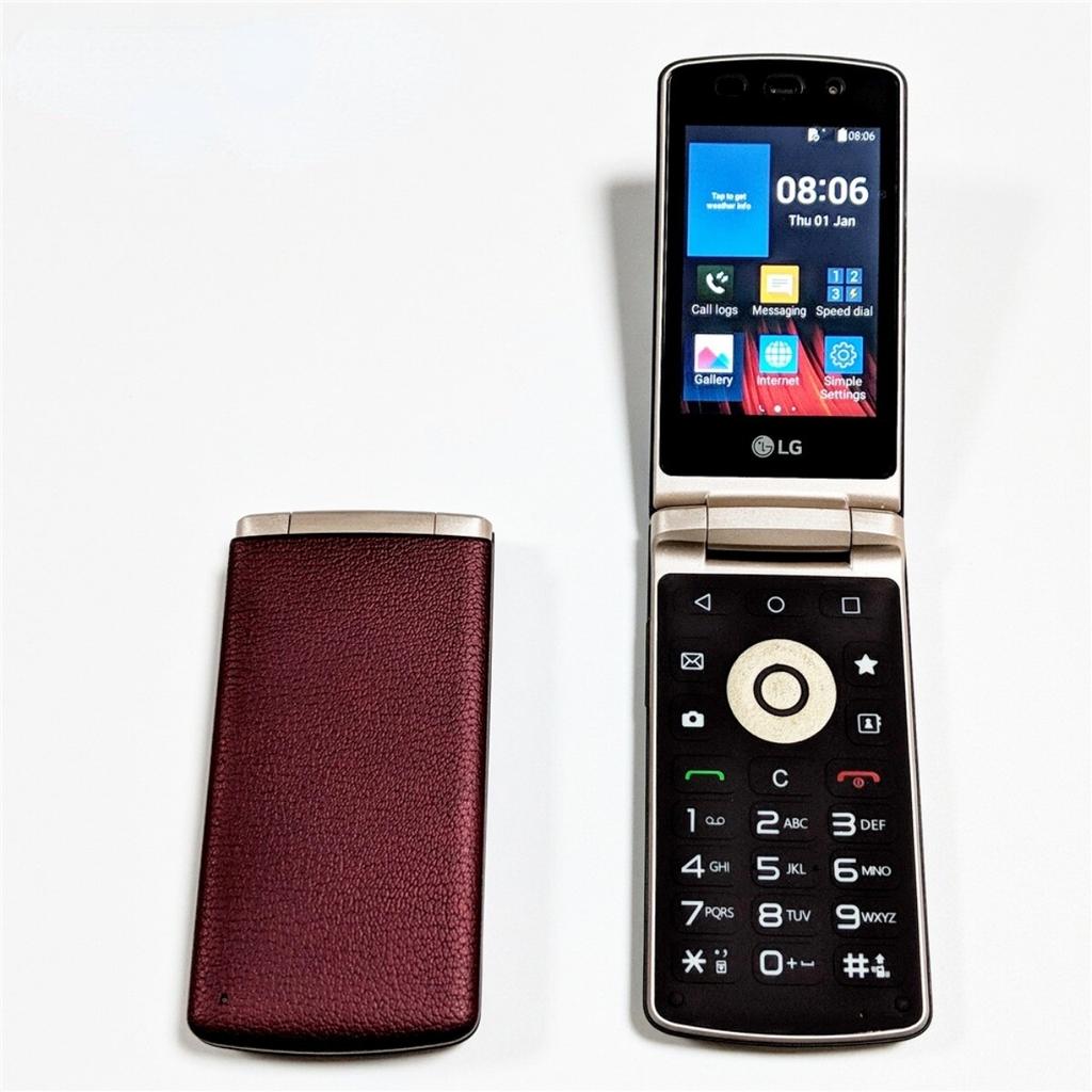 Восстановленный LG Wine Smart H410 Оригинальный Большая Клавиатура 4G Раскладушка Сенсорный Экран Разблокированный Android Смартфон