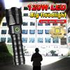 120W LED High Power Flashlight Ultra Bright Ultra Long Range Waterproof Torch Zoom Power Display Hand Lamp Outdoor Hand Light Camping Lantern