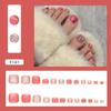 Short Square Toe Nails French Foot Nails Fashion Fake Toenails  for Women Girl