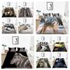 2023 New Style Duvet Cover Set Wolf Pattern Beding Cover Suitsn Polyester Quilt Cover Single Size Bed Set Teens Newly Fashion Bedding Suit
