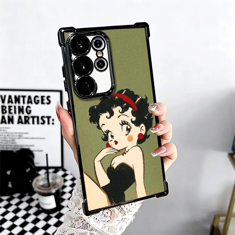 B-Bettys B-Boops Девушка Покрытие Чехол для Телефона Для Samsung Galaxy S24 S25 FE S26 Edge S23 Ultra S22 S21 Plus S20 Противоударный Подушка Безопасности Чехол