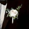 Artifical Groom Boutonniere Flowers Silk Roses Flower Corsage Elegant Wrist Corsage  for Mensuit