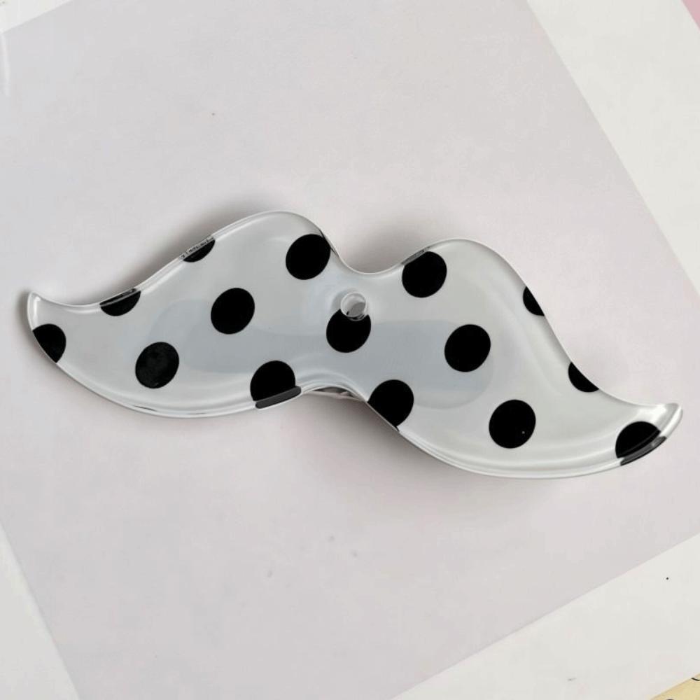 Korean Bangs Clip Polka Dot Snap Clip Cute Beard Shape Hair Clips For Women Girls