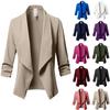 Womens Color Solid Open Front Cardigan Long Sleeve Casual Jacket Coat