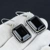 Black Onyx Gemstone Earring, 925 Sterling Silver Earring, Boho Silver Earring Jewelry, Bohemian Earring For Gifts, Women's Jewelry Earring