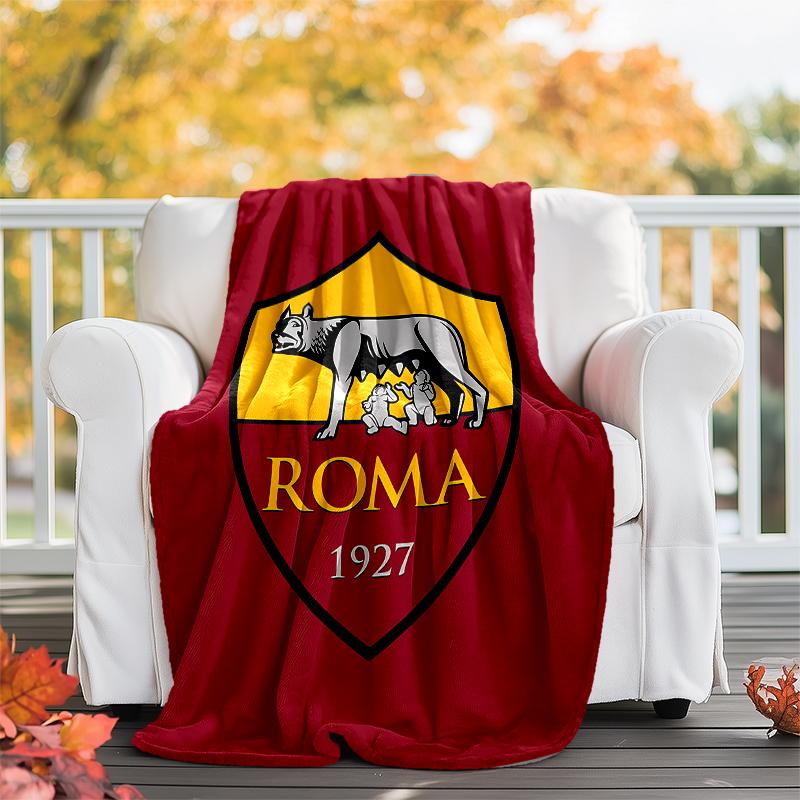 Rome logo printed blanket—lightweight,soft,warm;versatile blanket all seasons—perfect as &air-conditioning throw,nap blanket