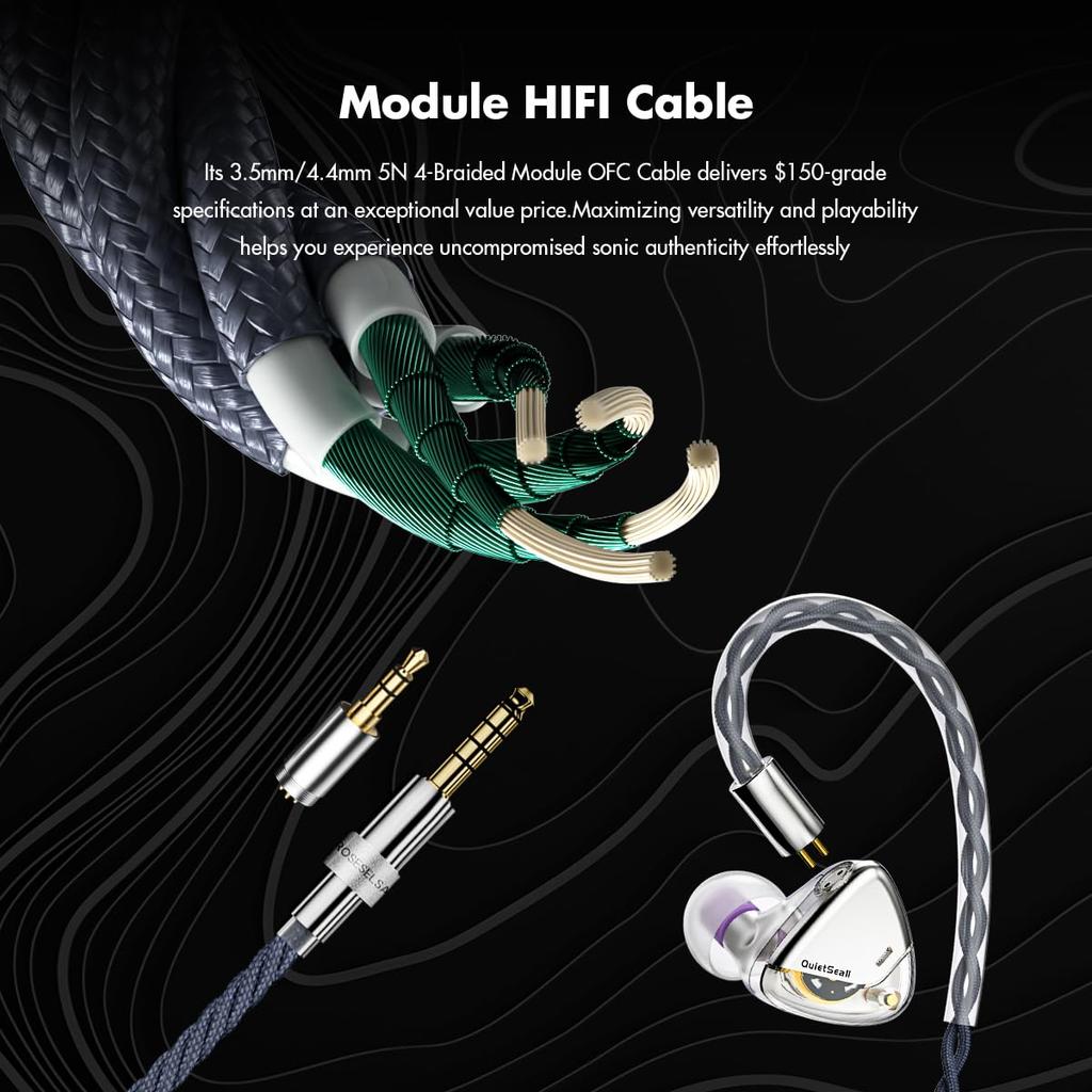 ROSESELSA QUIETSEA II 1DD Динамический HIFI Внутриканальные Наушники-драйверы 3,5 мм 4,4 мм Серебристый Премиум