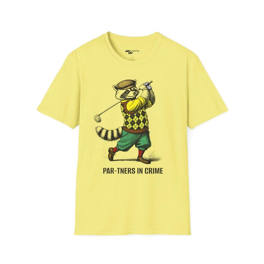 Par-tners in Crime, Golfing Raccoon T-Shirt