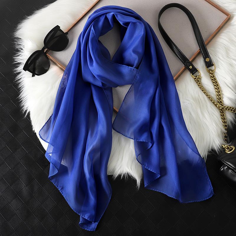 New Fashion Summer Women Soild Color Beach Scarf Silk Shawls Headband Female Headband Wraps Sunscreen Hijab Wholesale