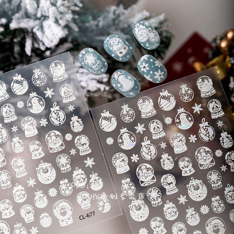 Winter Bestseller 3D Snowman & Snowflake Nail Art Stickers