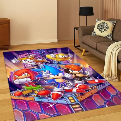 Классический ковер-ковер с изображением ежика из мультфильма S-Sonic для спальни, гостиной, дивана, домашнего декора, детский коврик с нескользящей основой, подарок