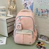 School Bag Schoolbag Female Ins Wind Korean Version Cute Three To Six Contrasting Color Backpack