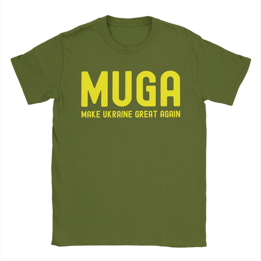 MUGA Make Ukraine Great Again TShirts Men Novelty 100 Cotton Tees Crew Neck Short Sleeve T Shirt Party Tops