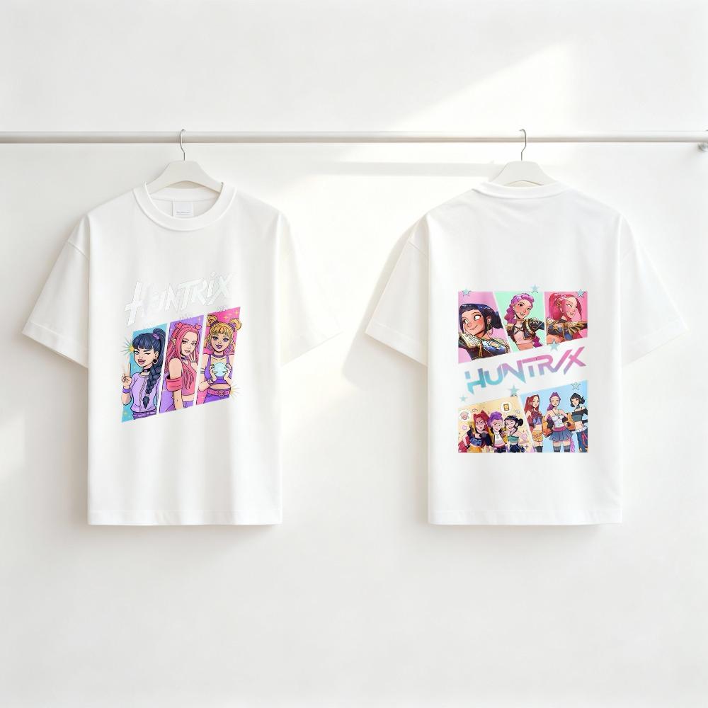 Популярная футболка Huntrix Hunter для детей, с коротким рукавом, летняя, двусторонняя, спортивная, костюм