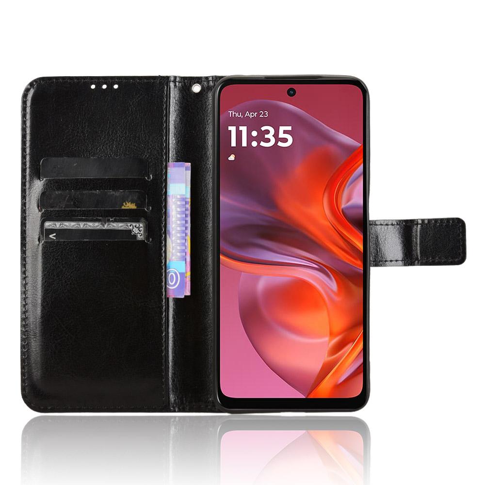 Для Motorola Moto G05 4G/E15 4G Чехол Текстура Crazy Horse Искусственная кожа Чехол-кошелек для телефона