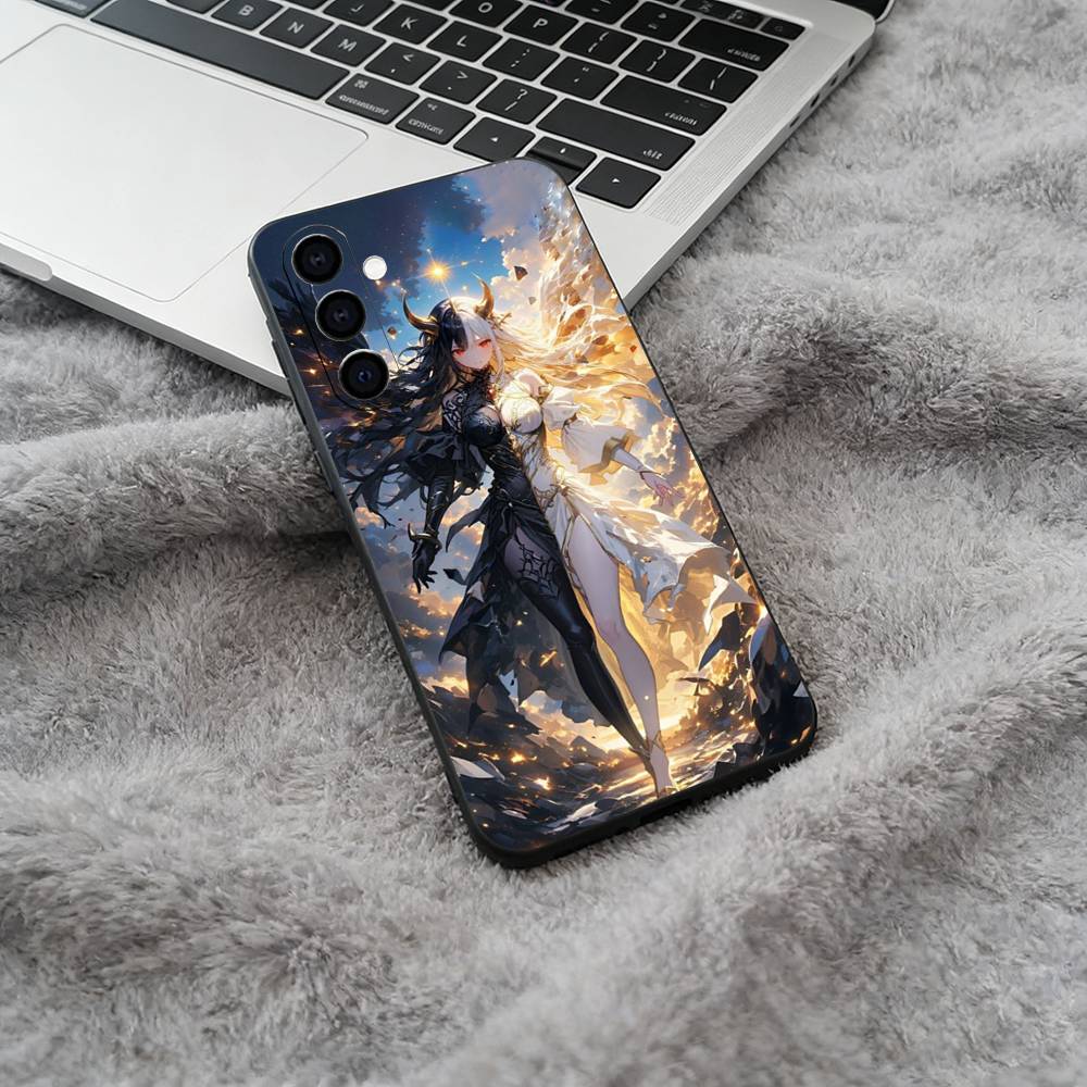 O-Over-lord Black Soft Silicone Phone Case for Samsung Galaxy A73, A71, A72, A70, A53, A52, A51