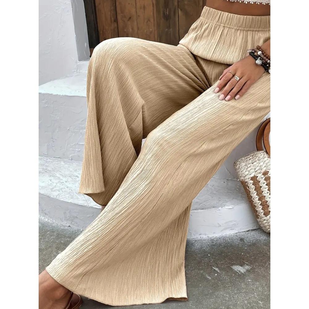 Женские повседневные свободные утягивающие брюки со стрелками и широкими штанинами