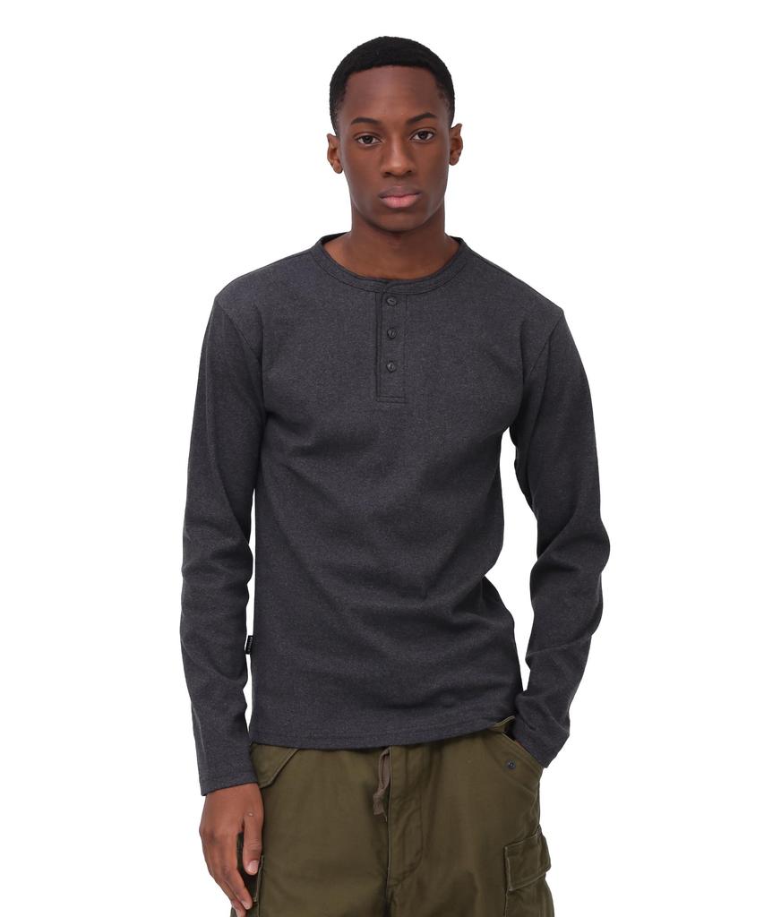 AVIREX DAILY RIB HENLY NECK TEE 6153482 men's S charcoal