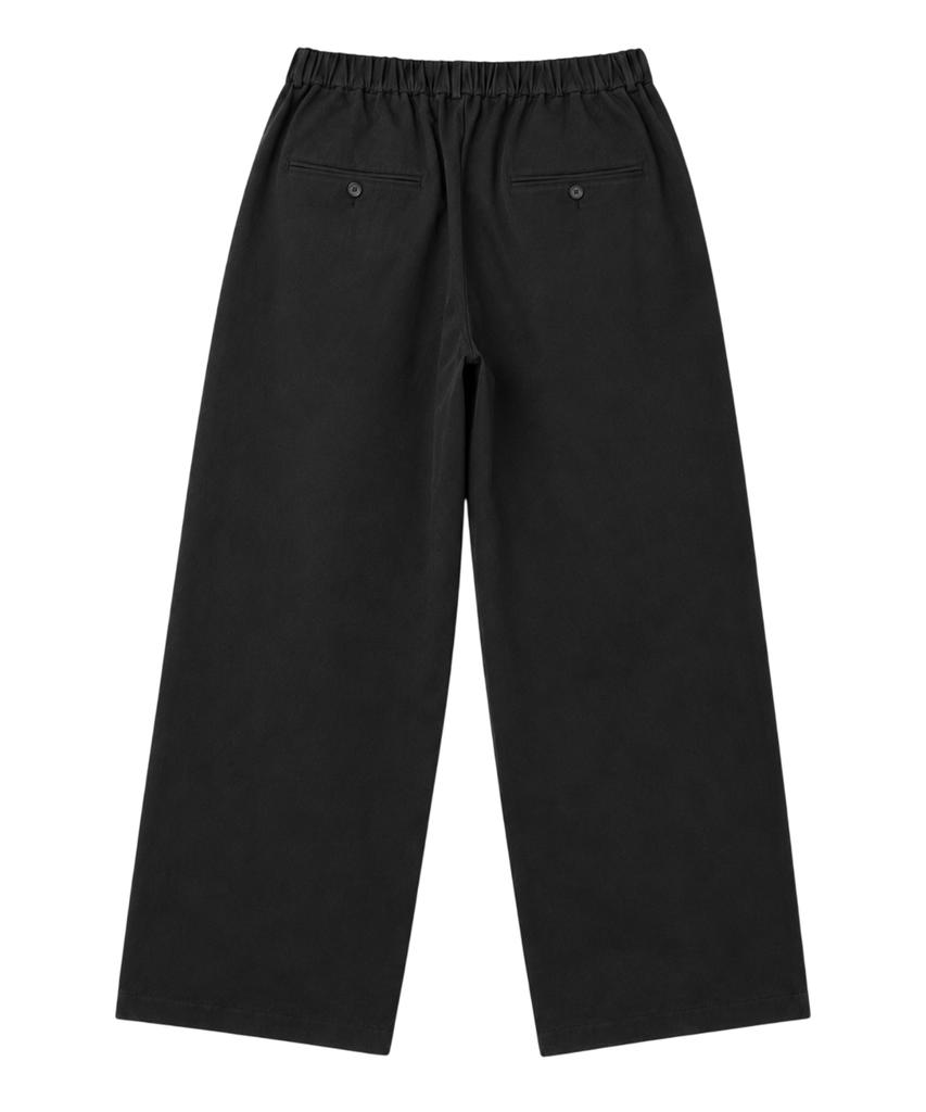 SAEV One-Tuck Wide Trousers (Black)