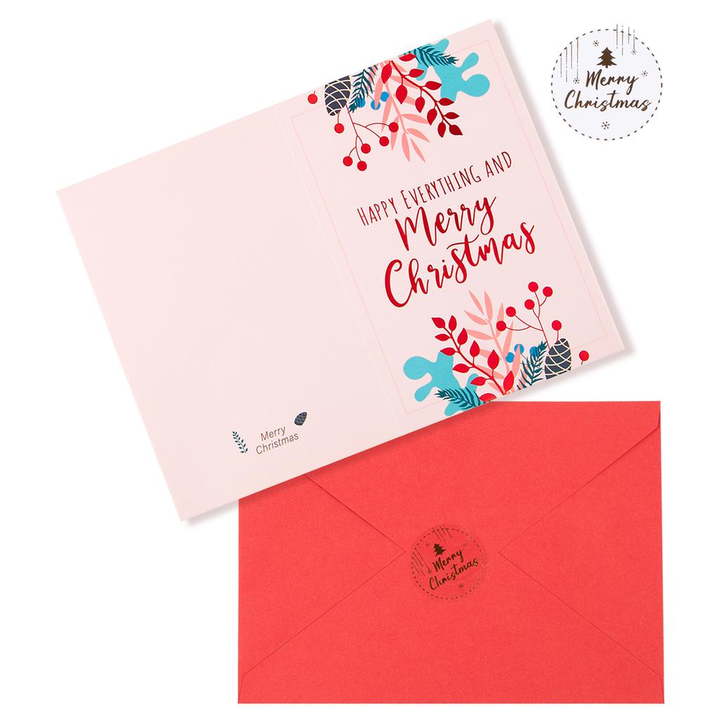 Merry Christmas Fold Greeting Cards with Envelope Xmas Party DIY Gifts Box Card for New Year Festival Decorations Navidad Noel