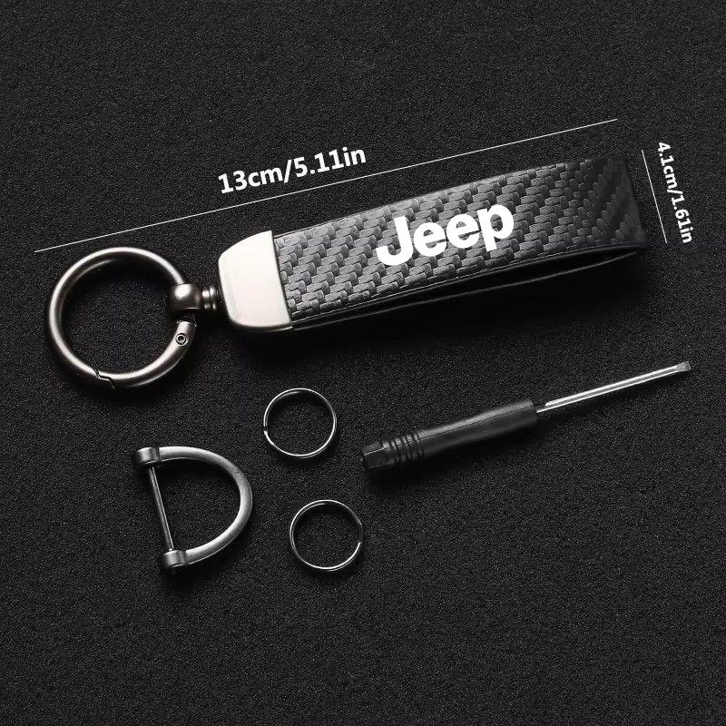 For Jeep Car Keychain With Custom Logo Keyring Key Cover Gift For Jeep Wrangler Grand Cherokee Wagoneer Avenger Compass XJ Ca