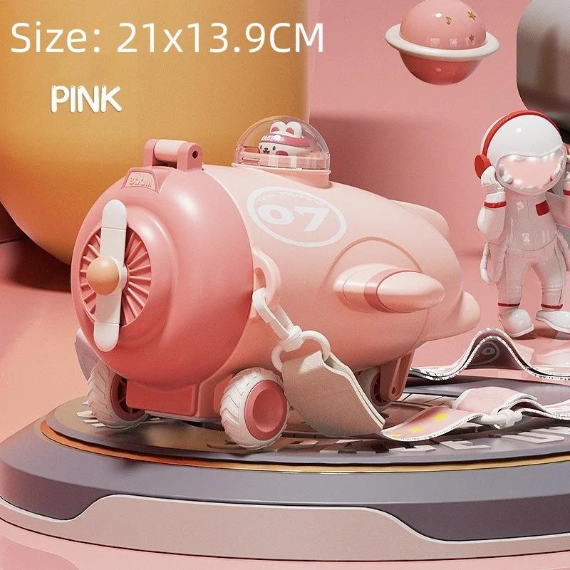 Детская бутылка для воды, поильник с мультяшным дизайном в виде самолета, герметичная, для улицы, портативная, чашка для питья, бутылка 550 мл