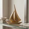 Resin Sailboat Sculpture Polished Finish Nautical Sailboat Ornament Boat Sculpture Decorative Display Piece Coastal Charm