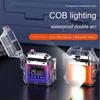 Outdoor Waterproof Lighting Electric Lighter - Transparent Curved Design with Rechargeable Power Display Screen