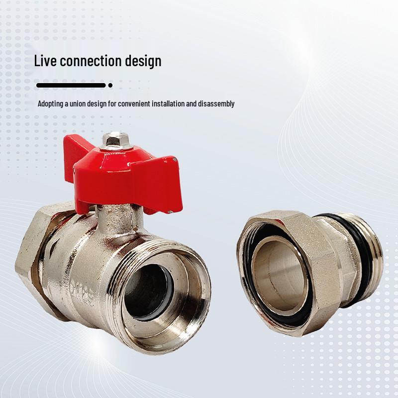 1-Inch Aluminum-Plastic Ball Valve for Underfloor Heating, 32mm External Thread Double Union Manifold.