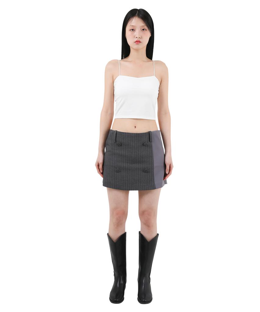 Catharsis Mini Skirt Pants Grey Pinstripe One Size