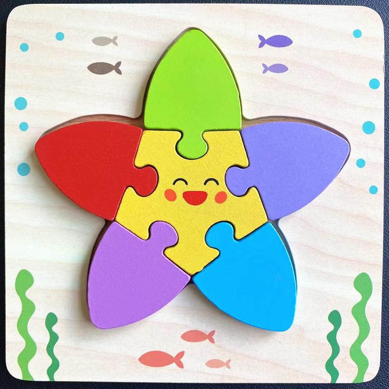Children's 3D Wooden Animal Puzzle Board - Educational Toy for Early Learning